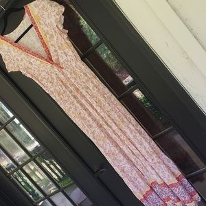BeBop Pink and Yellow Pleated Sundress